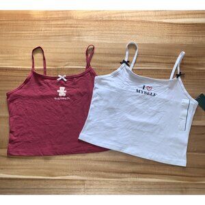 Wild Fable Junior Teens Set Of 2 Spaghetti Strap Summer Camisole Crop Tops Large